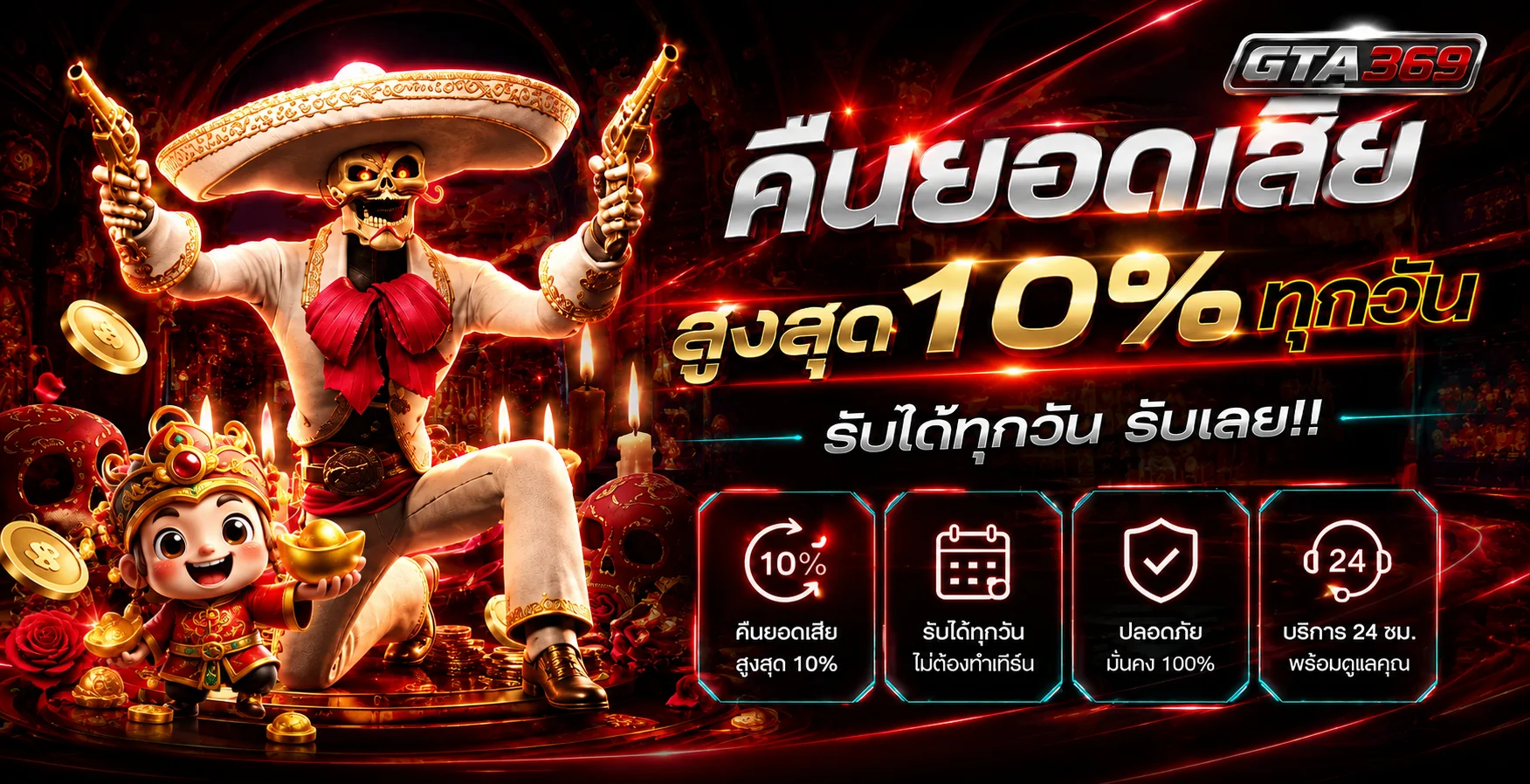 GTA369 คืนยอดเสียสูงสุด 10 เปอร์เซ็นต์